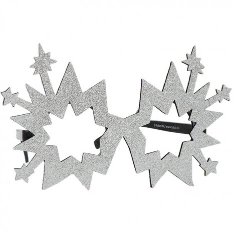 feestbril vuurwerk zilver/zwart one-size
