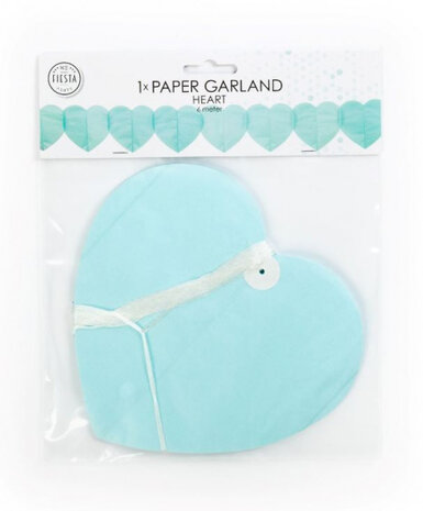 slinger hartjes 6 meter papier blauw