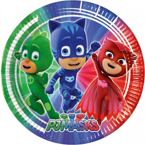 feestborden PJ Masks 23 cm papier blauw 8 stuks