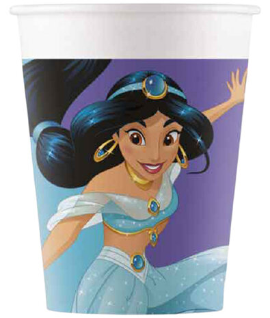 feestbekers Pocahontas 200 ml karton paars 8 stuks