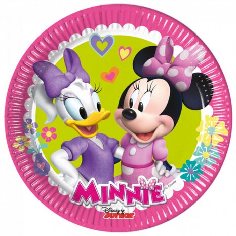 feestborden Minnie Mouse 20 cm papier roze 8 stuks