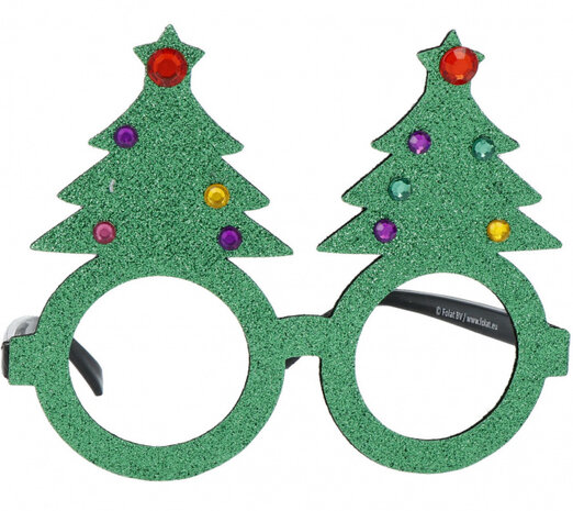 feestbrillen Kerstmis groen/rood one-size 2 stuks