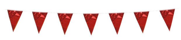 vlaggenlijn metallic 10 x 15 cm 10 meter folie rood