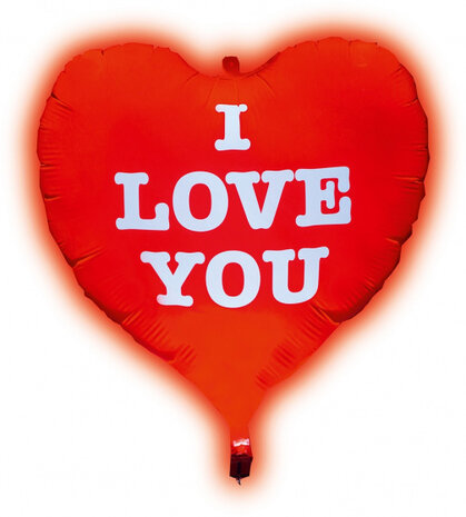 ballon XXL LED i love you 65 cm latex rood 1 stuk