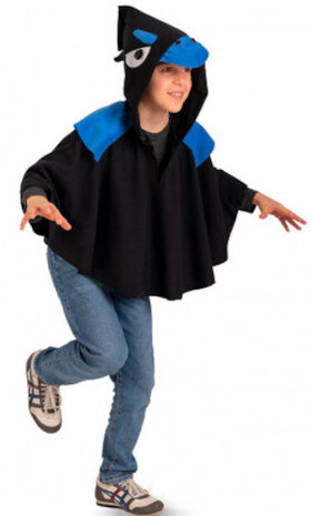 cape kraai junior 50 cm katoen zwart/blauw mt 3-5 jaar