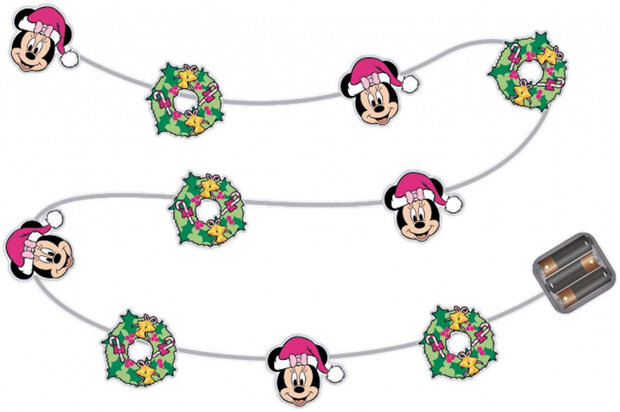 lichtsnoer Minnie Mouse led 165 cm polypropyleen roze