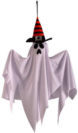 hangdecoratie spook 60 cm textiel wit
