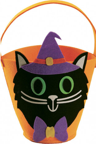 viltzak Halloween 31 cm vilt oranje/zwart