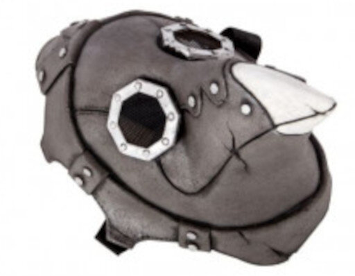 kraaimasker Steampunk latex grijs one-size