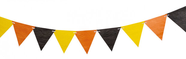 vlaggenlijn 3 meter papier zwart/oranje/geel
