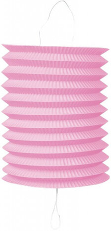 lampion 16 cm papier roze