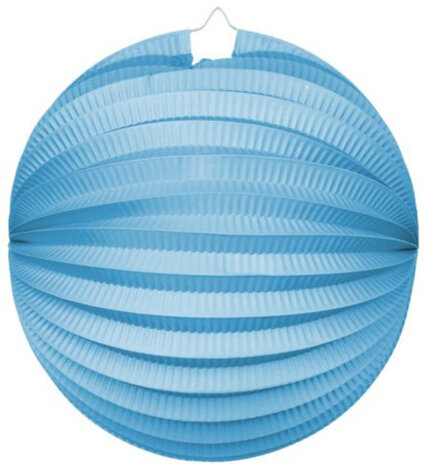 lampion rond 25 cm papier lichtblauw