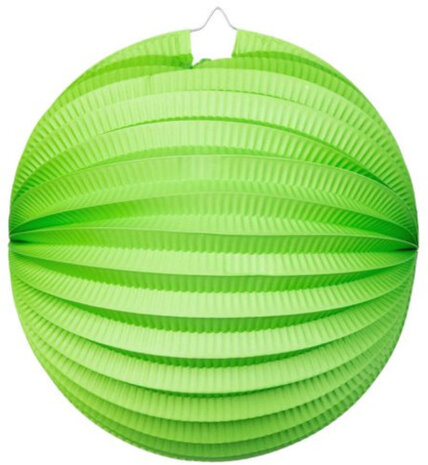 lampion rond 25 cm papier lime