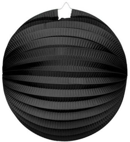 lampion rond 25 cm papier zwart