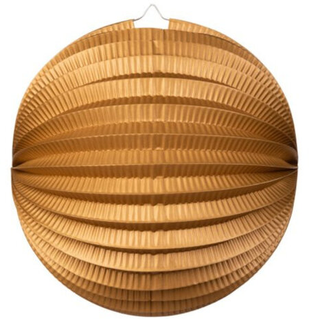 lampion rond 25 cm papier goud
