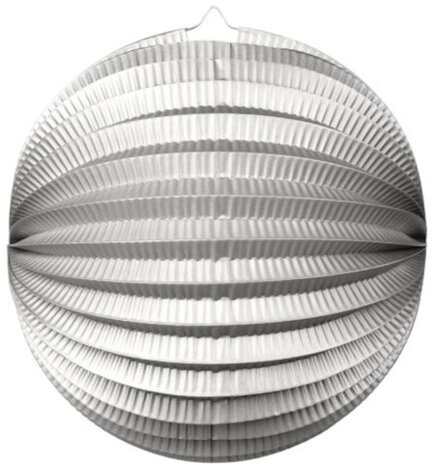 lampion rond 25 cm papier zilver