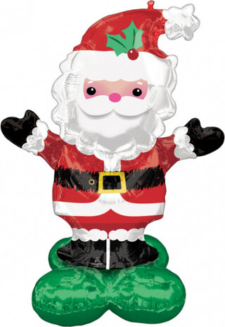 folieballon AirLoonz kerstman 101 x 114 cm rood/groen