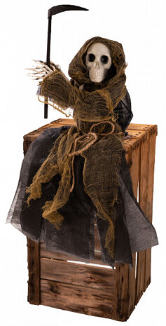 decoratieskelet 60 cm polyester bruin/zwart