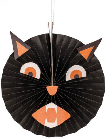 hangdecoratie Halloween 20 cm papier zwart/oranje