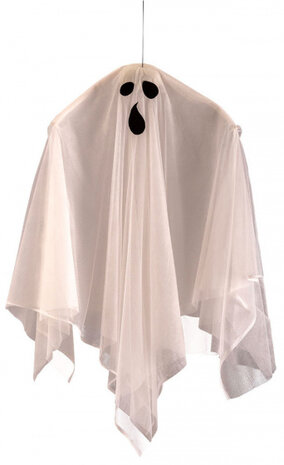 hangdecoratie Spook 110 cm nylon wit