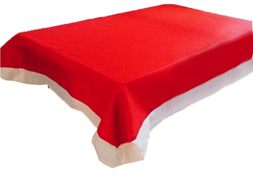 tafelkleed Christmas 180 x 130 cm vilt rood/wit