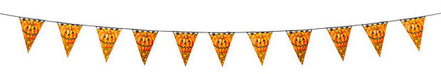 vlaggenlijn Halloween pompoen 300 cm oranje