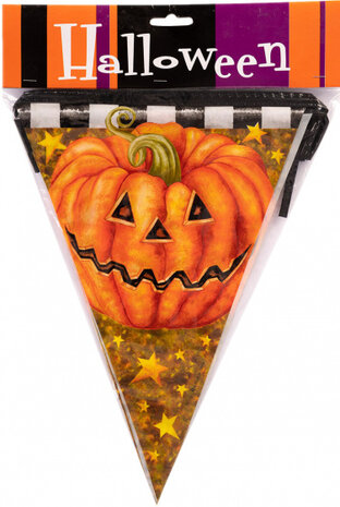 vlaggenlijn Halloween pompoen 300 cm oranje