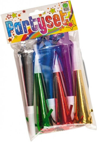 feesttoeters metallic 22 cm karton 6 stuks