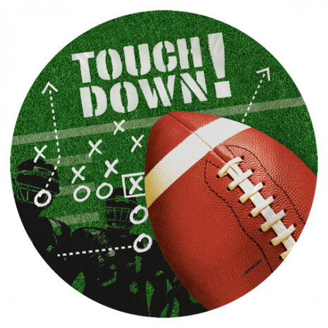feestbordjes Touchdown! papier 23 cm groen 8 stuks
