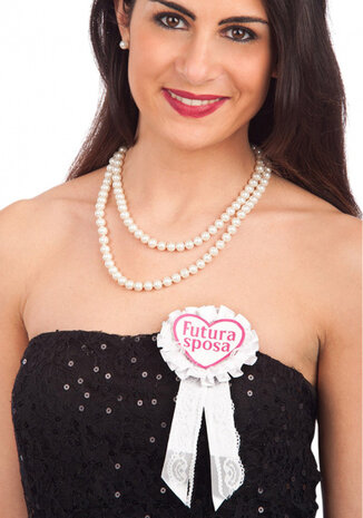 rozet futura sposa dames 16 cm satijn wit (it)