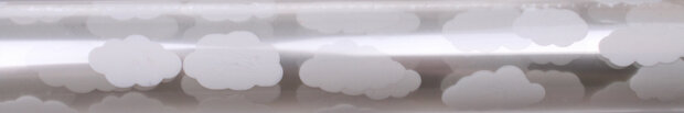 cadeaufolie wolken 100 x 200 cm transparant/wit
