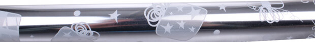 cadeaufolie gifts metallic 70 x 150 cm zilver/wit