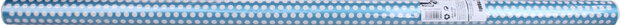 cadeaupapier metallic stippen 70 x 200 cm blauw/wit