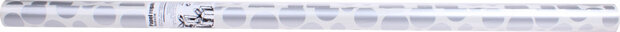 cadeaupapier rondjes 70 x 200 cm zilver/wit