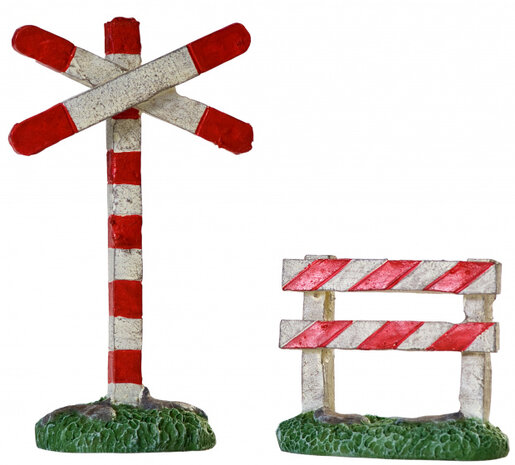 spoorwegovergang 8 cm rood/wit 2-delig