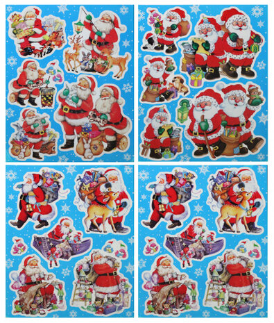 raamstickervellen Kerstmis 30 x 42 cm rood 4 stuks