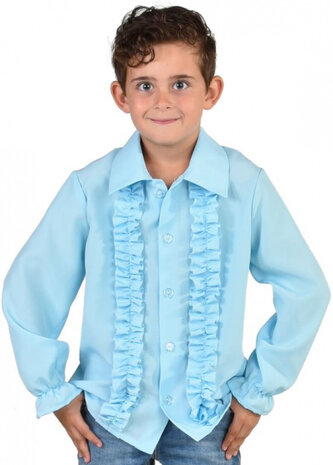 verkleedblouse Hippie jongens polyester blauw mt 128/140