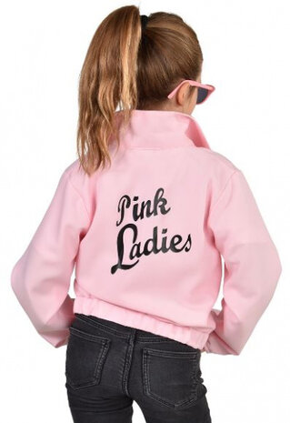 verkleedjas Pink Ladies polyester lichtroze mt 116/128