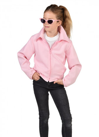 verkleedjas Pink Ladies polyester lichtroze mt 116/128