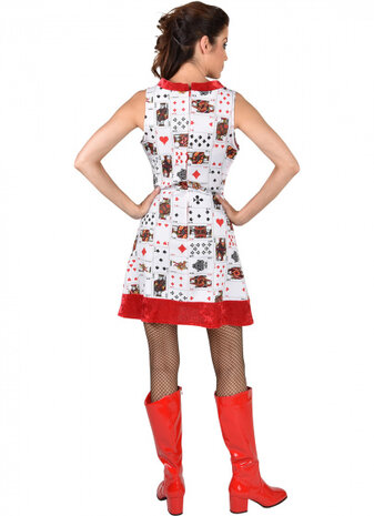 verkleedjurk kaartspel dames polyester rood mt XXL