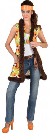 verkleedjas Circle dames polyester groen/bruin mt XS/S