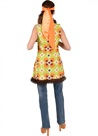 verkleedjas Circle dames polyester groen/bruin mt XS/S