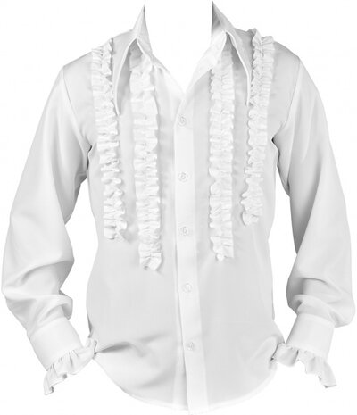 rouches blouse polyester wit maat XXL