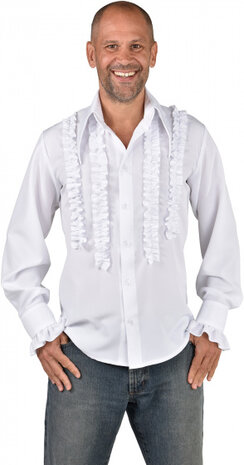 rouches blouse polyester wit maat XXL
