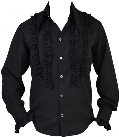 rouches blouse polyester zwart maat XXL