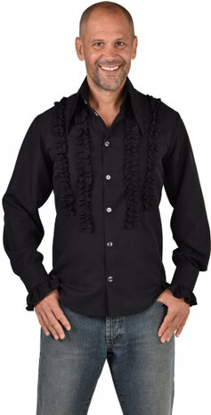 rouches blouse polyester zwart maat XXL