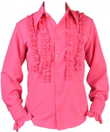 rouches blouse polyester roze maat XXL