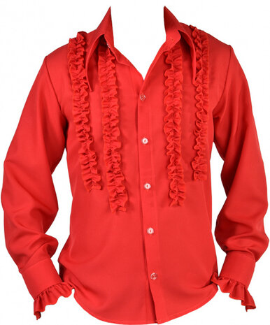 rouches blouse polyester rood maat XXL