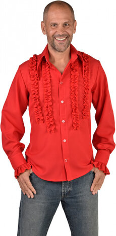 rouches blouse polyester rood maat XXL