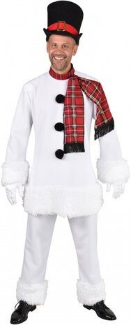 verkleedpak sneeuwpop polyester wit maat S/M